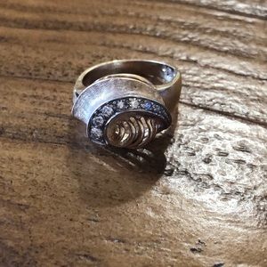 Art Deco gold and diamond ring, size 6